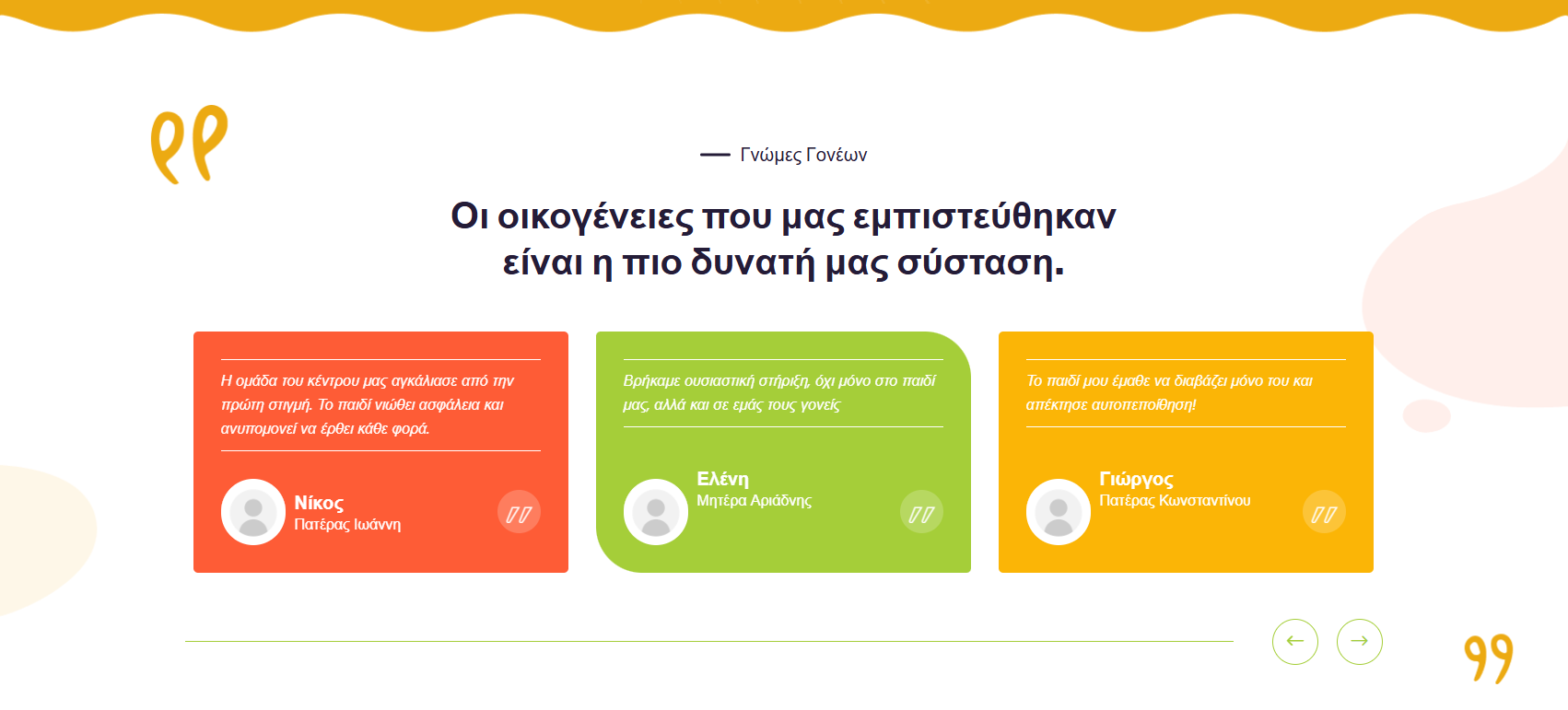 Ενότητα με γνώμες γονέων για το Κέντρο Μελέτης ΑΒΓ